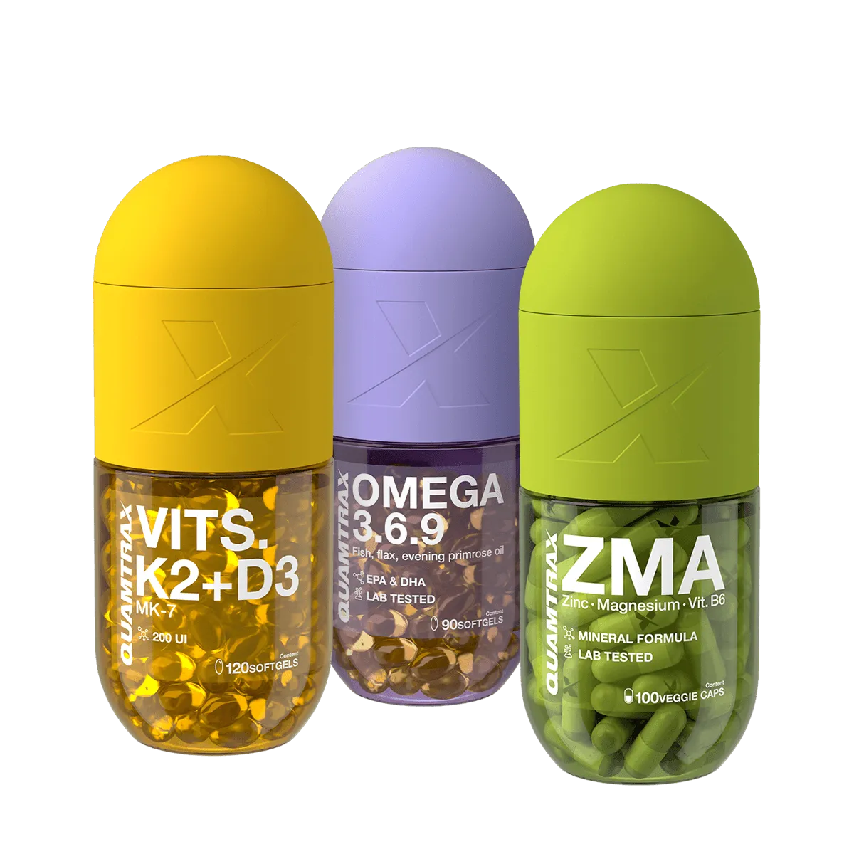 Quamtrax Vits K2+D3 + Omega 3.6.9 + ZMA